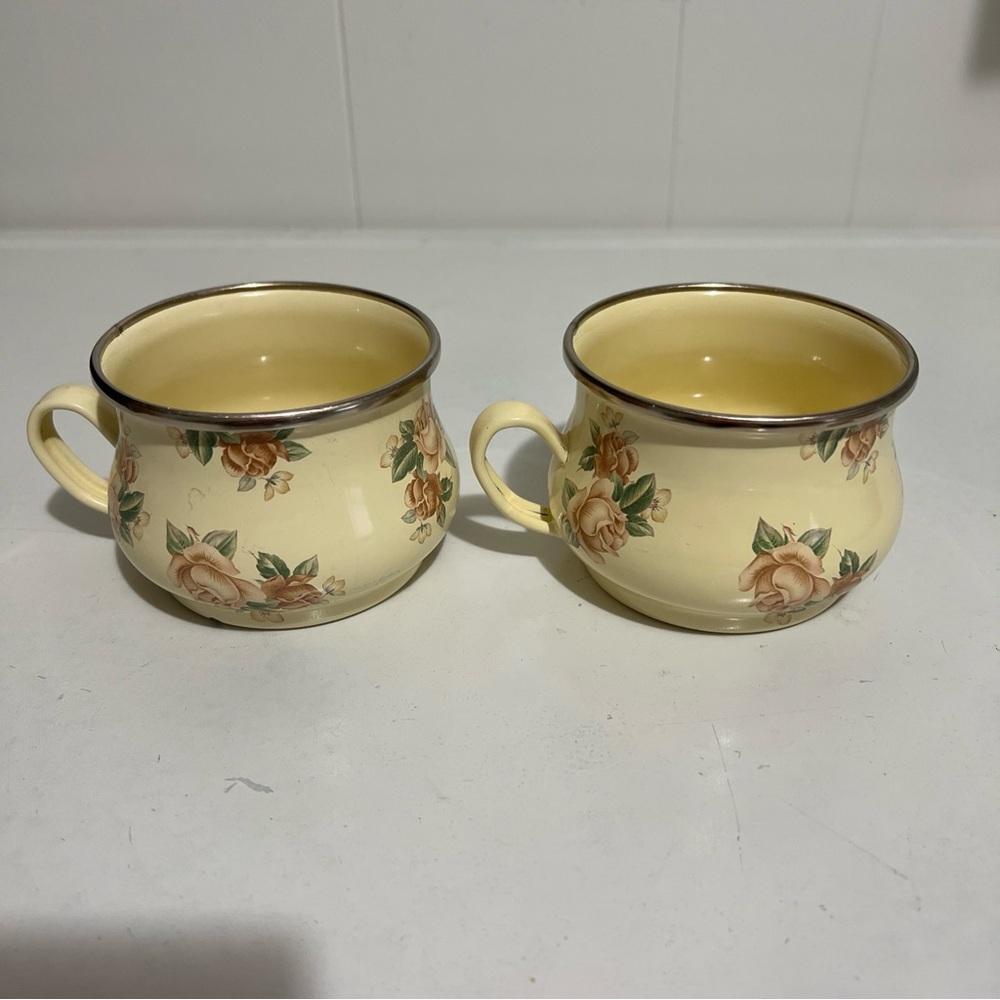 SOLD……………..Set Of 2 MacKenzie Childs Enamelware
